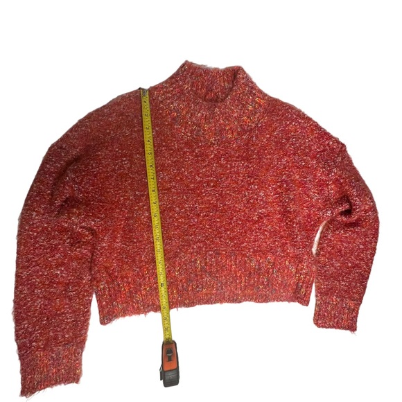NWT Free People Stardust Marled Mock Neck Pullover Sweater in flame combo S - Picture 10 of 16